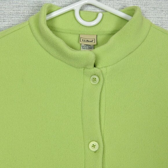 LL Bean 90s Fleece Polartec Thermal Oversized Mock Neck Lime Green Jacket Sz 2XL - Picture 6 of 16
